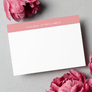 CARTÃO DE NOTAS PINK SOFT PERSONALIZADO NOME DA FAMÍLIA MONOGRAM