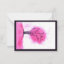 Pink Tree Note Card