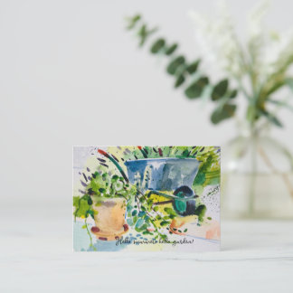 Cartão De Notas Pintura por aquarela, jardim de verão e Lawanda