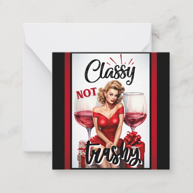 Cartão De Notas Pinup Classy Retro não Trashy (Frente)