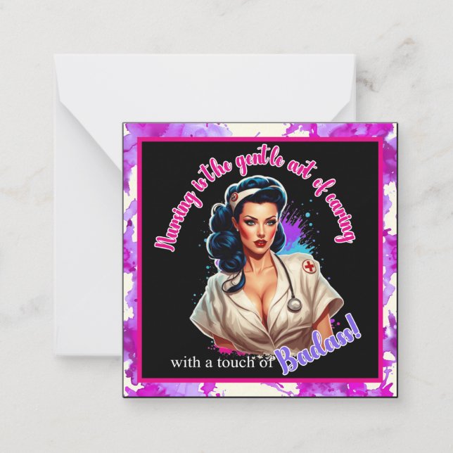 Cartão De Notas Pinup_ Nurse Badass (Frente)