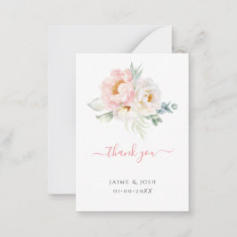 Cartão De Notas PixDezines Floral Aquarela Peônias Rosa Bege