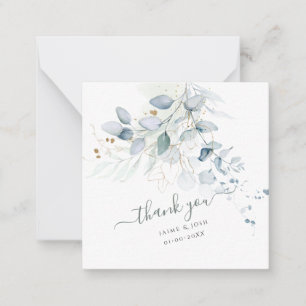 Cartão De Notas PixDezines H2 Goma Azul Faux Dourada Eucalyptus