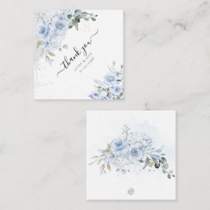 Cartão De Notas PixDezines Watercolor Rosas Azuis Dusty Obrigado N