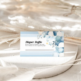 Cartão De Notas Placa Chá de fraldas Azul Raffle fralda