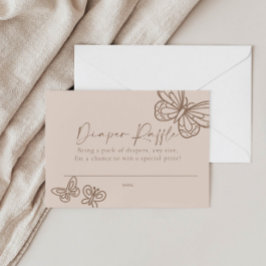 Cartão De Notas Placa Chá de fraldas Raffle Fralda bege