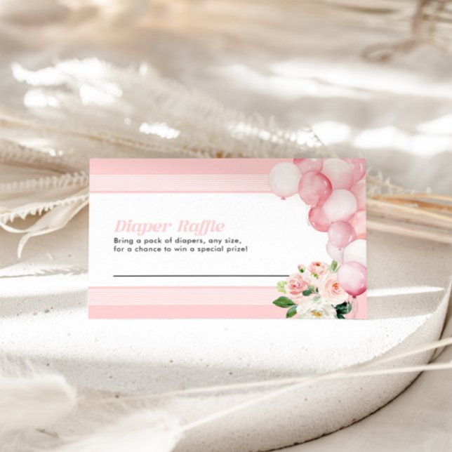 Cartão De Notas Placa Chá de fraldas Raffle fralda rosa (Criador carregado)