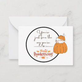 Cartão De Notas Placa de Ação de Graças de Nota Plana