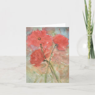 Cartão De Notas Placa de anotação dobrada com design floral pintad