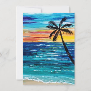 Cartão De Notas Placa de anotação vazio com design tropical