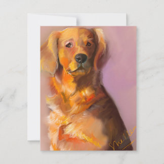 Cartão De Notas Placa de arte digital para ouro Retriever Fine Art