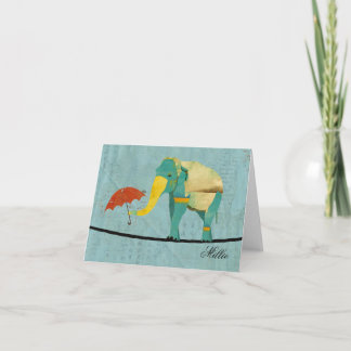 Cartão De Notas Placa de bordo personalizada de elefante ouro