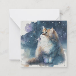 Cartão De Notas Placa de Cat de Aquarela