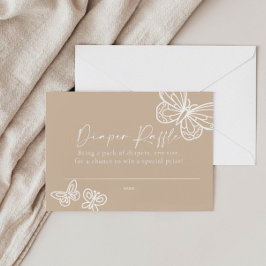 Cartão De Notas Placa de Chá de fraldas Raffle Fralda Boho Beige