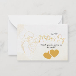Cartão De Notas Placa de Dia de as mães Elegante