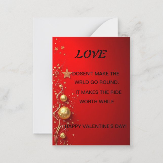 Cartão De Notas Placa de dia de os namorados (Frente)