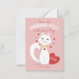 Cartão De Notas Placa de Dia de os namorados Purfect Cat Kids
