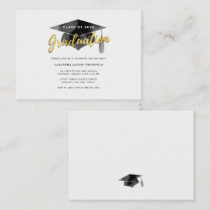 Cartão De Notas Placa de Formando de Script Minimalista para Gradu