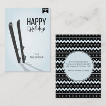 Placa de Mini Nota de Feriados Felizes do Esqui In