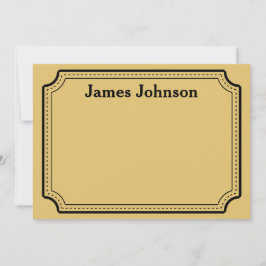 Cartão De Notas Placa de Nome de Mesa em Ouro Escovado Retro Bold 