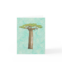 Placa de Nota de Árvore Baobab Watercolor