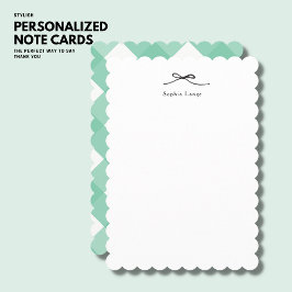 Cartão De Notas Placa de Nota de Borda Scallop Personalizada com A