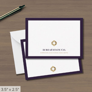 Cartão De Notas Placa de Nota de Logotipo Dourado Luxe