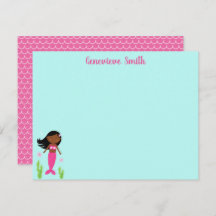 Placa de Nota de Material de Sereia Rosa