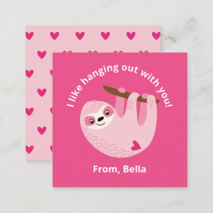 Cartão De Notas Placa de Nota de Namorados para Crianças Rosa-Cor-