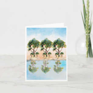 Cartão De Notas Placa de Nota de Paisagem com Reflexões de Árvore