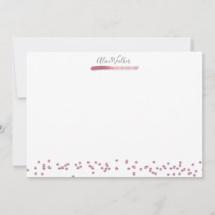 Cartão De Notas Placa de Nota de Papel de Carta rosa Dourada ⎢