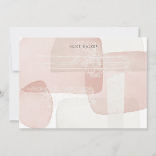 Cartão De Notas Placa de Nota de Papel Moderno com abstrato Blush