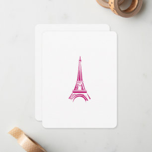 Cartão De Notas Placa de Nota de Paris Eiffel Toalha Rosa