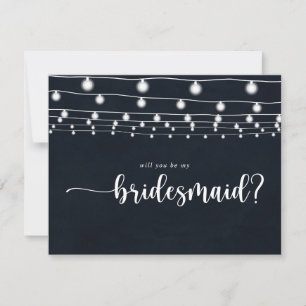Cartão De Notas Placa de Nota de Proposta de Bridesmaid com Luzes