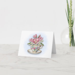 Cartão De Notas Placa de Nota de Teacup Floral