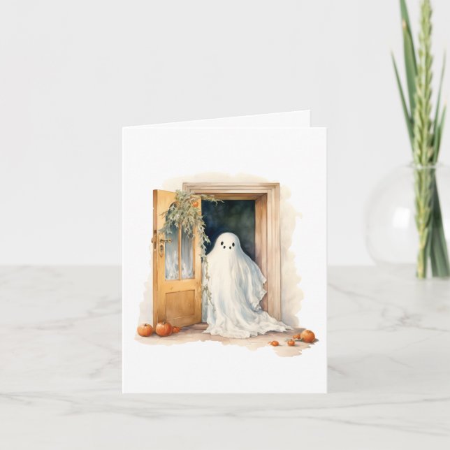 Cartão De Notas Placa de Nota de Vazio do Fantasma do Halloween (Frente)