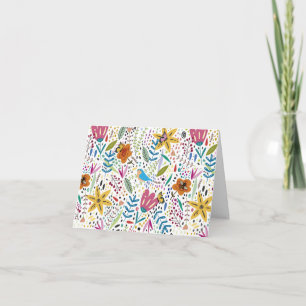 Cartão De Notas Placa de Nota Dobrada de Dentro Floral Brilhante