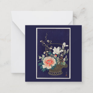 CARTÃO DE NOTAS PLACA DE NOTA DOBRADA : OHARA KOSON : FLOWER BASKE
