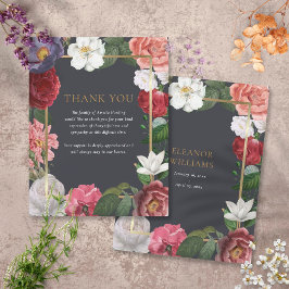 Cartão De Notas Placa de Nota Funeral Dourada Obrigado