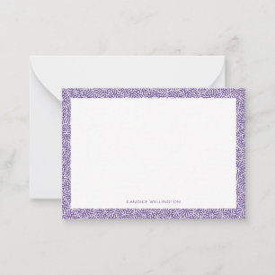 Cartão De Notas Placa de Nota Geométrica de Abstrato Roxo Funky M