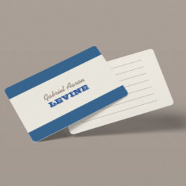 Cartão De Notas Placa de Nota marinho Azul e Prata