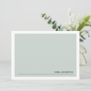 Cartão De Notas Placa de Nota Minimalista de Na moda Verde Suave