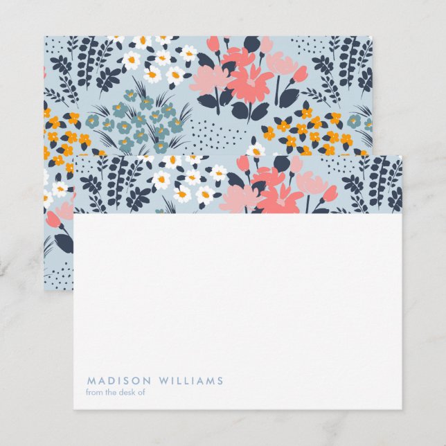 Cartão De Notas Placa de Nota Moderna de Tendência de Na moda de F (Frente/Verso)