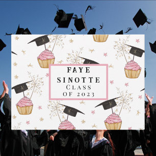 Cartão De Notas Placa de Nota Personalizada de Cupcake Rosa de Gra