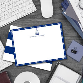 Cartão De Notas Placa de Nota Personalizada de Marinho de Barco Ná