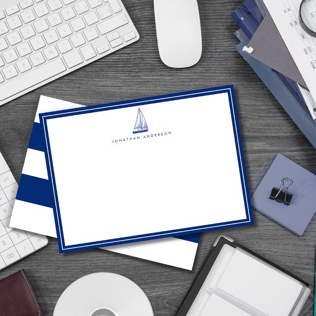 Cartão De Notas Placa de Nota Personalizada de Marinho de Barco Ná (Criador carregado)