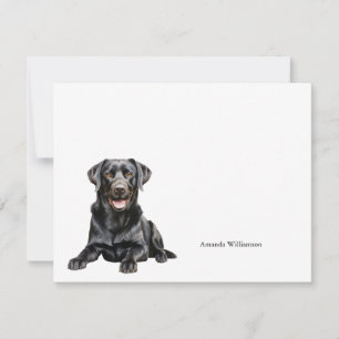 Cartão De Notas Placa de Nota Personalizada do Labrador Preto