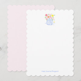 Cartão De Notas Placa de Nota Personalizada Escalonada Vase Flor