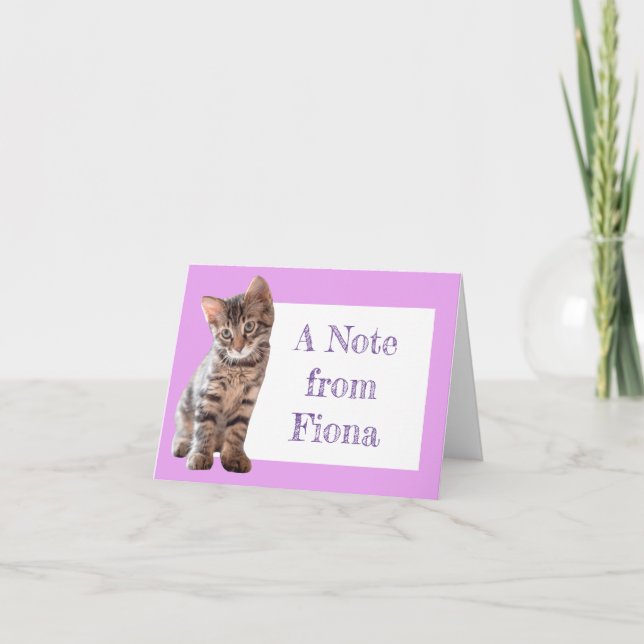 Cartão De Notas Placa de Nota Personalizada Gato Gato-Gato-Gato-Ga (Frente)