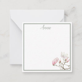 Cartão De Notas Placa de Nota Personalizada Sage Magnolia
